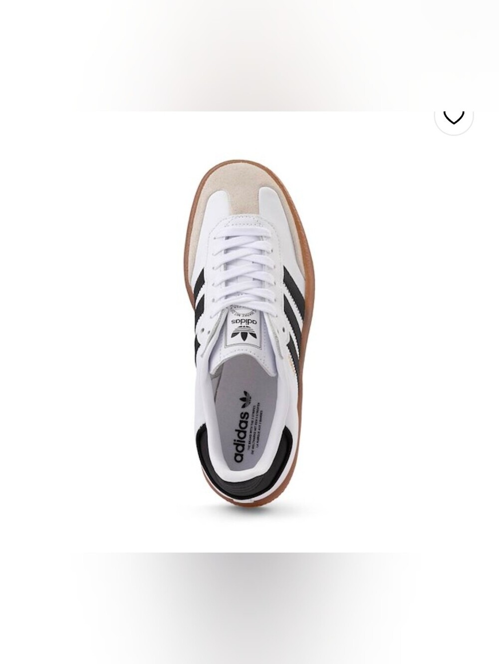 adidas Samba Platform White Black with Gum Sole - Picture 3 of 6